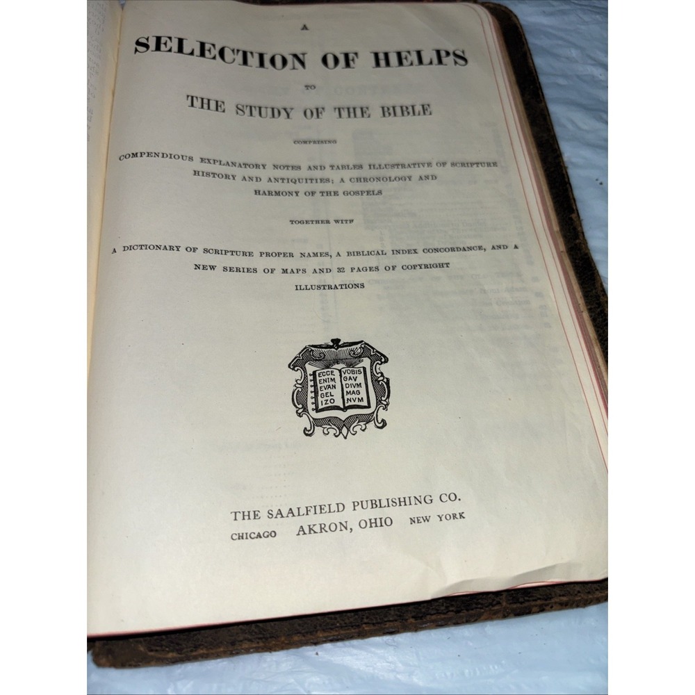 Antique Saalfield Holy Bible Illustrated Maps Concordance Self Pronouncing - Picture 12 of 16